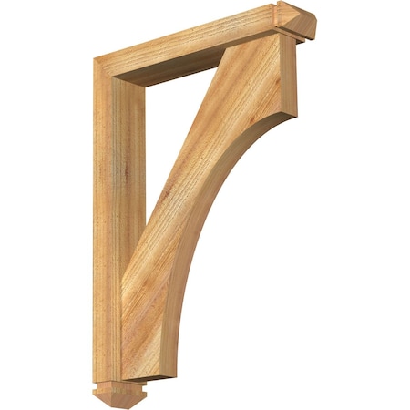 Westlake Arts And Crafts Rough Sawn Bracket W/ Offset Brace, Western Red Cedar, 4W X 20D X 28H